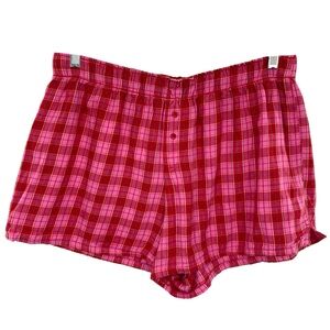 Colsie Pink Plaid Lounge Shorts
